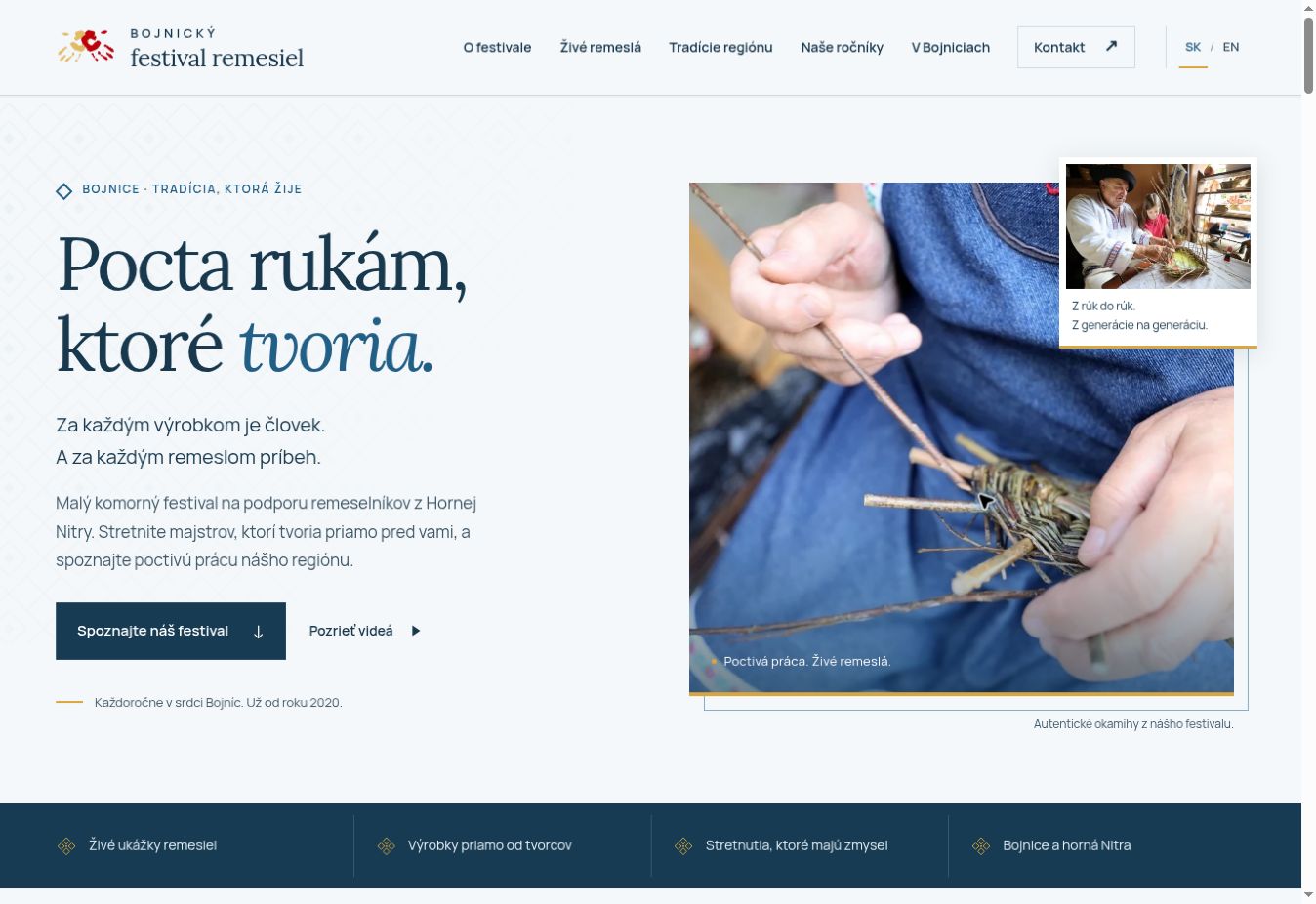 Ukážka projektu Bojnický festival remesiel