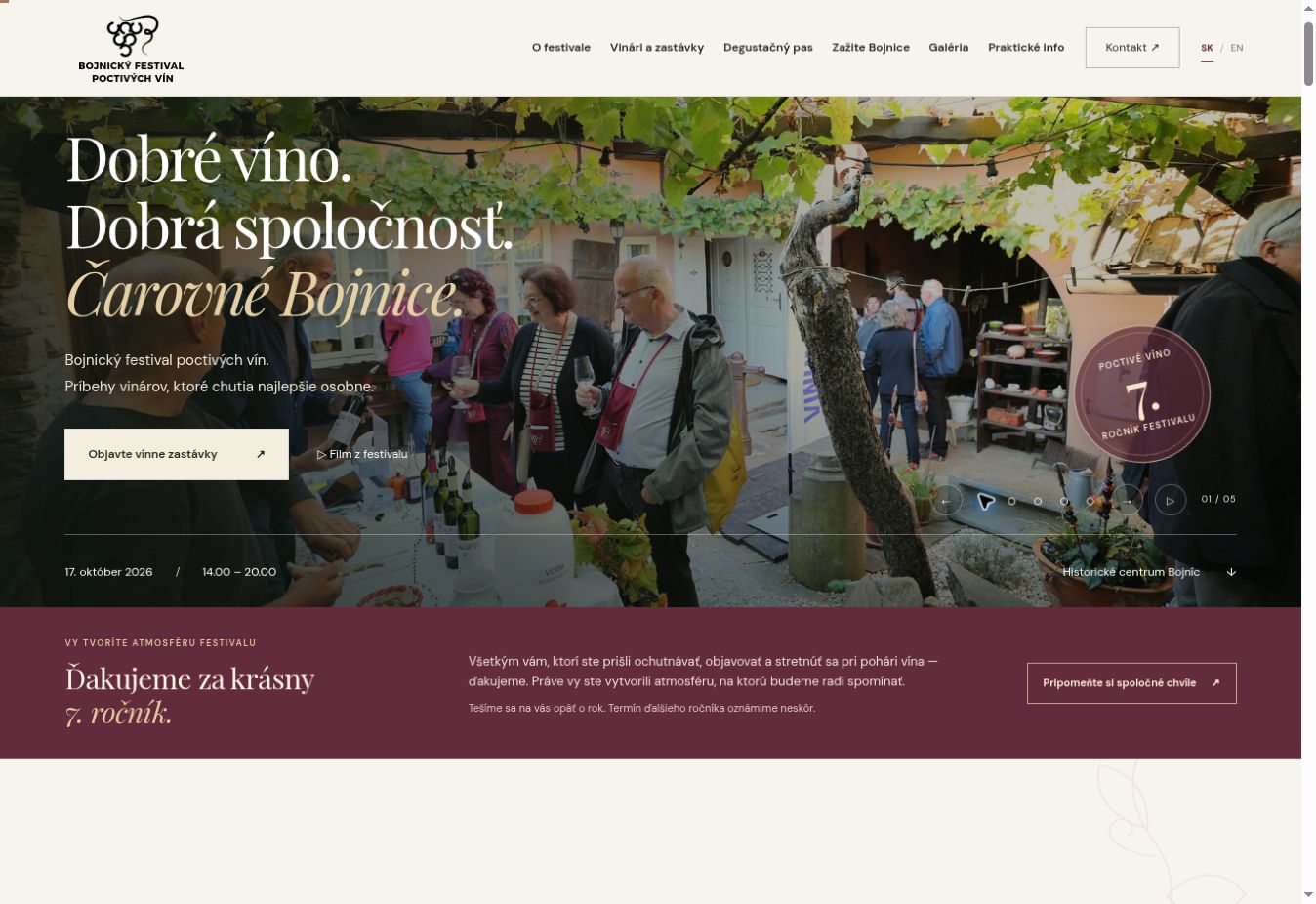 Ukážka projektu Bojnický festival poctivých vín