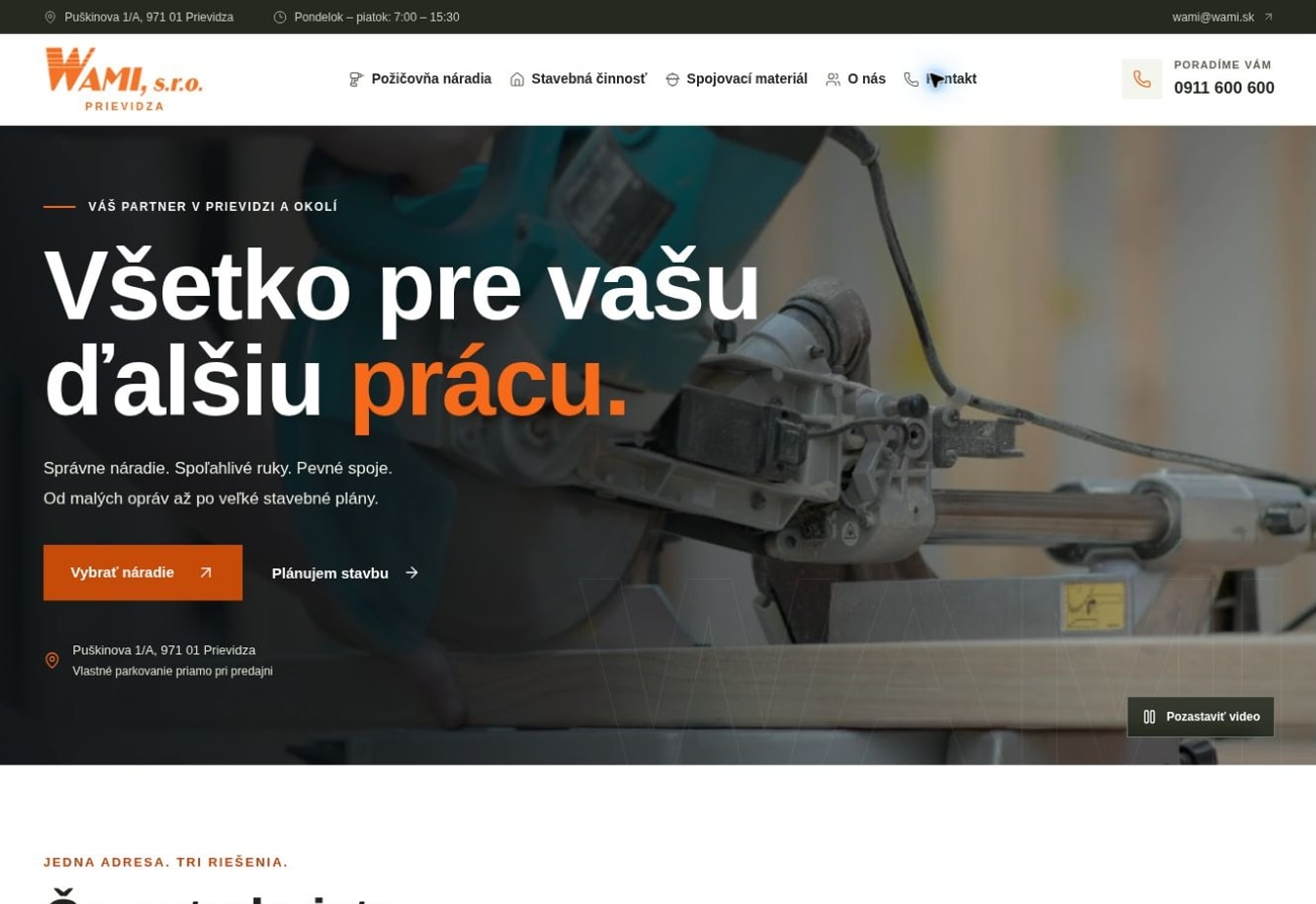 Ukážka projektu WAMI · Prievidza